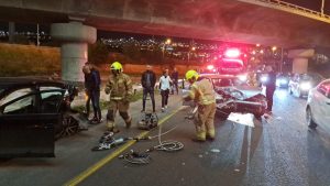 זירת התאונה בכביש עוקף קריות | צילום: דוברות כבאות והצלה