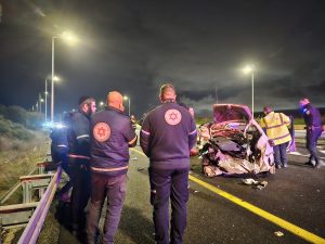 זירת התאונה הקטלנית בכביש החוף | צילום: תיעוד מבצעי מד"א