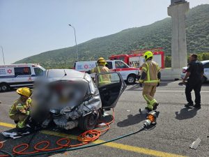 זירת התאונה הקטלנית בכביש 75 | צילום: תיעוד מבצעי מד"א